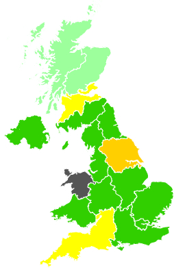 Click on a region for air pollution levels for 17/09/1996