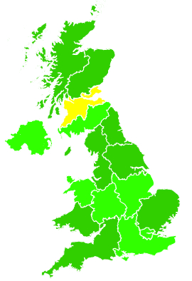 Click on a region for air pollution levels for 17/09/2001