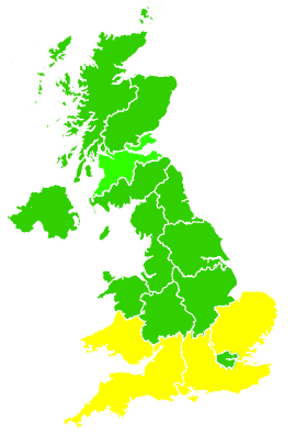 Click on a region for air pollution levels for 17/09/2002