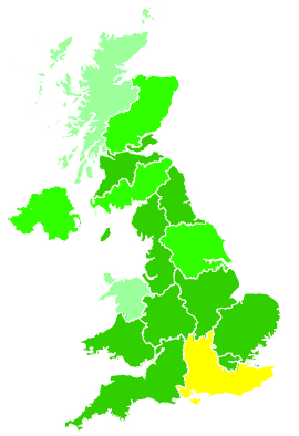 Click on a region for air pollution levels for 17/09/2004