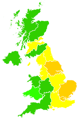 Click on a region for air pollution levels for 17/09/2006