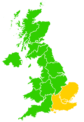 Click on a region for air pollution levels for 17/09/2014