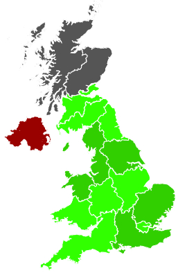 Click on a region for air pollution levels for 17/10/1993