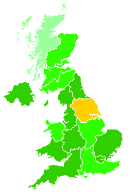 Click on a region for air pollution levels for 17/10/2001