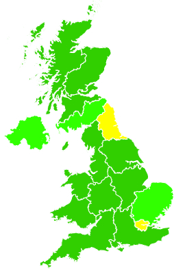 Click on a region for air pollution levels for 17/10/2013