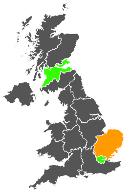 Click on a region for air pollution levels for 17/11/1977
