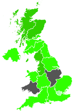 Click on a region for air pollution levels for 17/11/1987