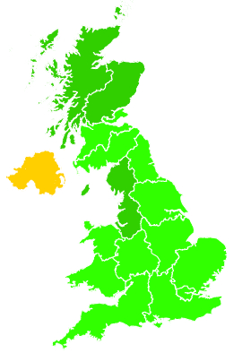 Click on a region for air pollution levels for 17/11/1995