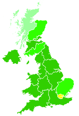 Click on a region for air pollution levels for 17/11/2003
