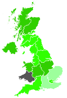 Click on a region for air pollution levels for 17/12/1988