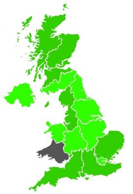 Click on a region for air pollution levels for 17/12/1989