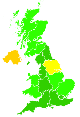 Click on a region for air pollution levels for 17/12/1996