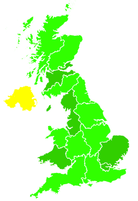 Click on a region for air pollution levels for 17/12/2000
