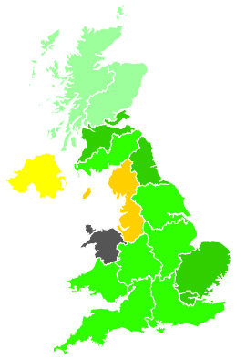 Click on a region for air pollution levels for 17/12/2001