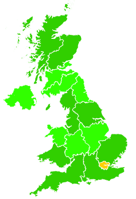 Click on a region for air pollution levels for 17/12/2003