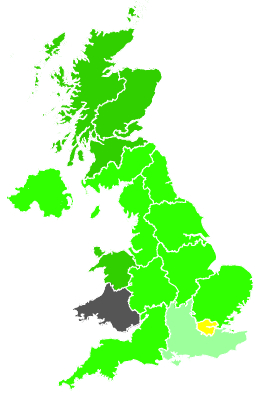 Click on a region for air pollution levels for 18/01/1989