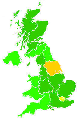 Click on a region for air pollution levels for 18/01/2013