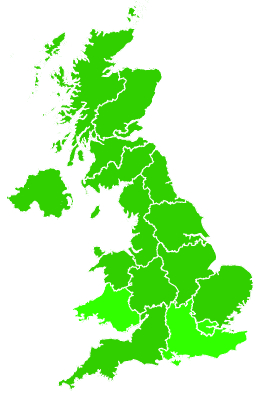 Click on a region for air pollution levels for 18/02/1993