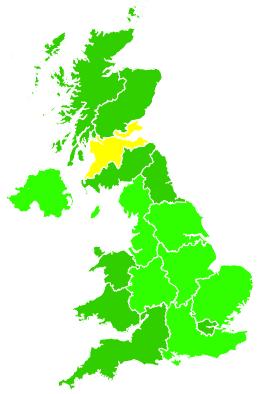 Click on a region for air pollution levels for 18/02/2014