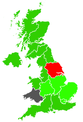 Click on a region for air pollution levels for 18/03/1992