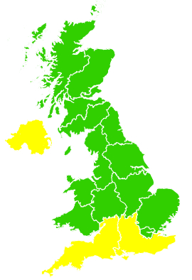 Click on a region for air pollution levels for 18/03/2002