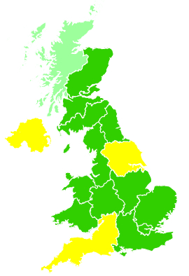 Click on a region for air pollution levels for 18/03/2004