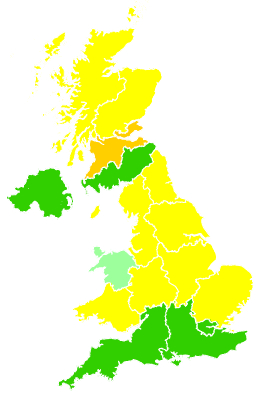Click on a region for air pollution levels for 18/03/2006