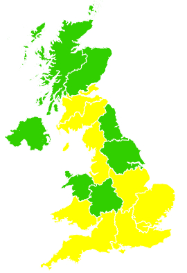 Click on a region for air pollution levels for 18/03/2010