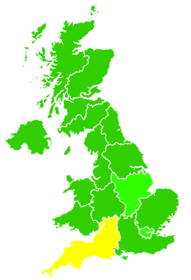 Click on a region for air pollution levels for 18/03/2012