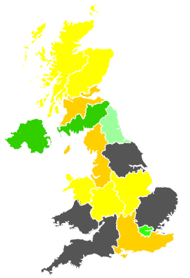Click on a region for air pollution levels for 18/04/1987