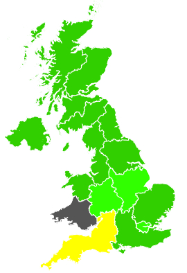 Click on a region for air pollution levels for 18/04/1991