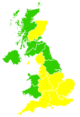 Click on a region for air pollution levels for 18/04/2004