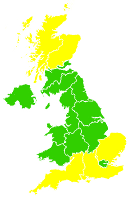 Click on a region for air pollution levels for 18/04/2005