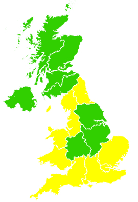 Click on a region for air pollution levels for 18/04/2006