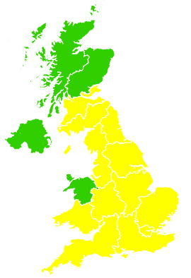 Click on a region for air pollution levels for 18/04/2009