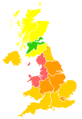 Click on a region for air pollution levels for 18/04/2019