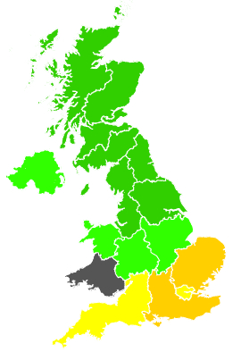 Click on a region for air pollution levels for 18/05/1989