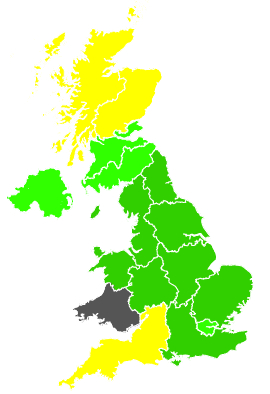 Click on a region for air pollution levels for 18/05/1991