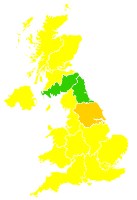 Click on a region for air pollution levels for 18/05/2008