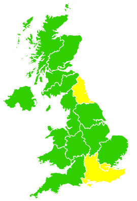 Click on a region for air pollution levels for 18/05/2012