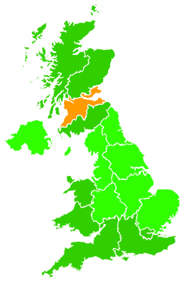 Click on a region for air pollution levels for 18/06/1998