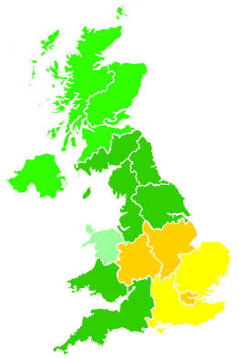 Click on a region for air pollution levels for 18/06/2017