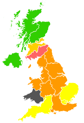 Click on a region for air pollution levels for 18/07/1990