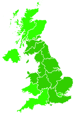 Click on a region for air pollution levels for 18/07/1993