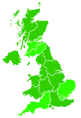 Click on a region for air pollution levels for 18/07/1995