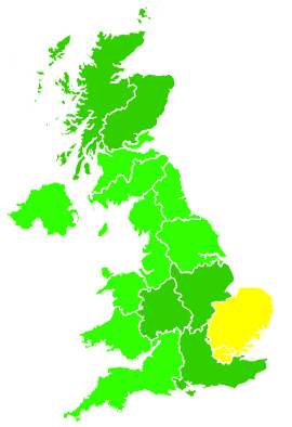 Click on a region for air pollution levels for 18/07/2016