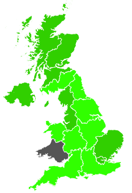 Click on a region for air pollution levels for 18/08/1987