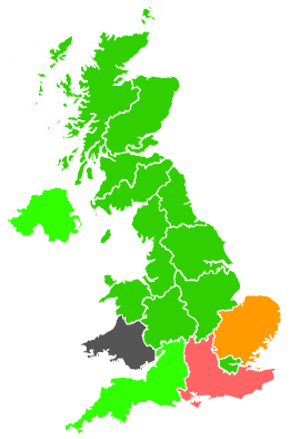 Click on a region for air pollution levels for 18/08/1988