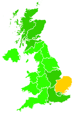 Click on a region for air pollution levels for 18/08/2012