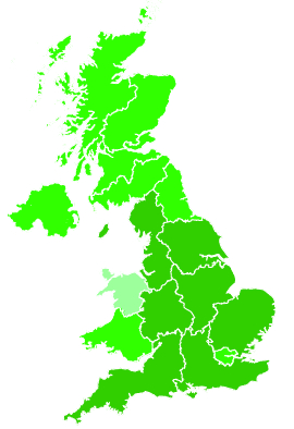 Click on a region for air pollution levels for 18/08/2019